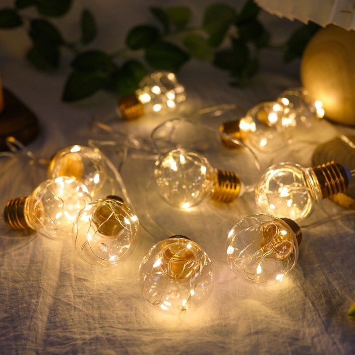 케이트가든 크리스마스 조명 빅볼 알전구 캠핑 조명, 3M/건전지(AA)