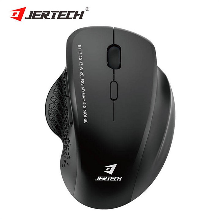 JERTECH 무선 마우스 블루투스 연결 무소음 2.4GHz 인체 공학적 W500, 블랙