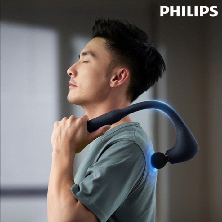 필립스 후크 마사지건 후크건 승모근 허리 전신 초경량 마사지기 PPM7331, 모노톤