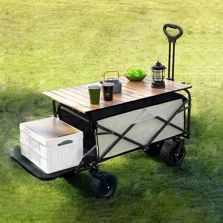 접이식 캠핑 웨건 테이블 폴딩 카트 뒷문 개방오픈형 테이블 증정 주 존 글로벌