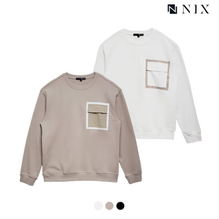 [닉스] [NIX]유니) 타소재 포켓 맨투맨 (FNQSCTM751P)