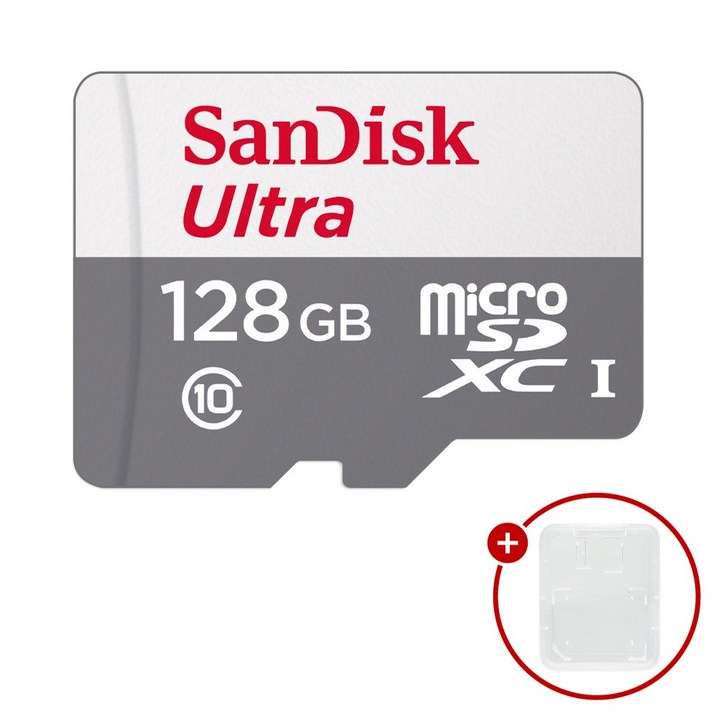 샌디스크 마이크로SD카드 울트라 SDSQUNR128GB SD카드 케이스, 1개, 128GB 샌디스크 마이크로SD카드 울트라 SDSQUNR128GB SD카드 케이스, 1개, 128GB