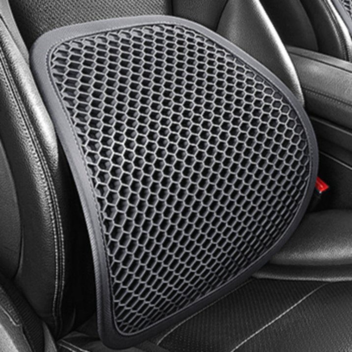 비라운드 차량용 허리쿠션 TPE 메쉬 쿠션, 1개, 블랙