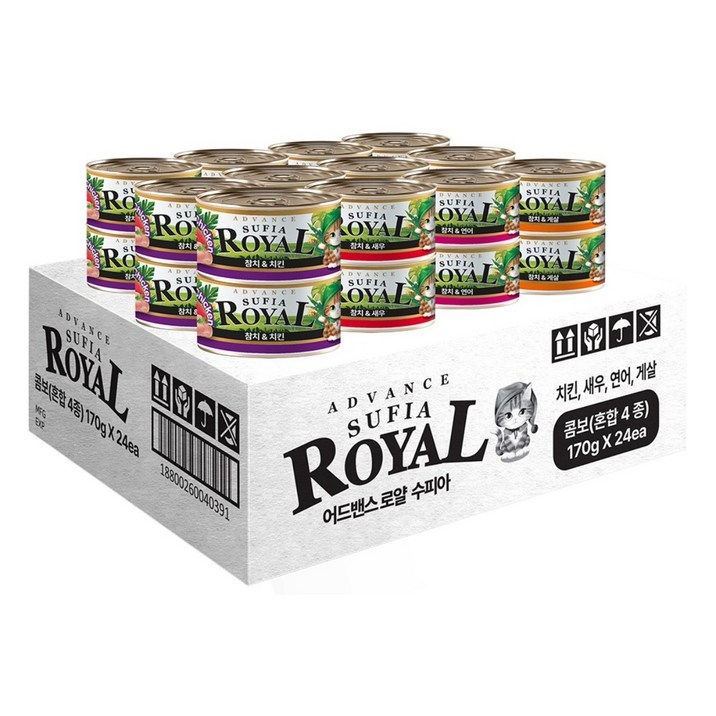어드밴스 로얄 수피아 콤보 170g 고양이 캔 길냥이 통조림 간식, 24개, 170g, 수피아 콤보