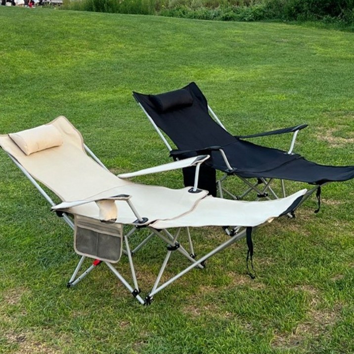 ALVI 컵홀더 접이식 초경량 휴대용 각도조절 릴렉스 캠핑의자 리클라이너, 1개, 블랙