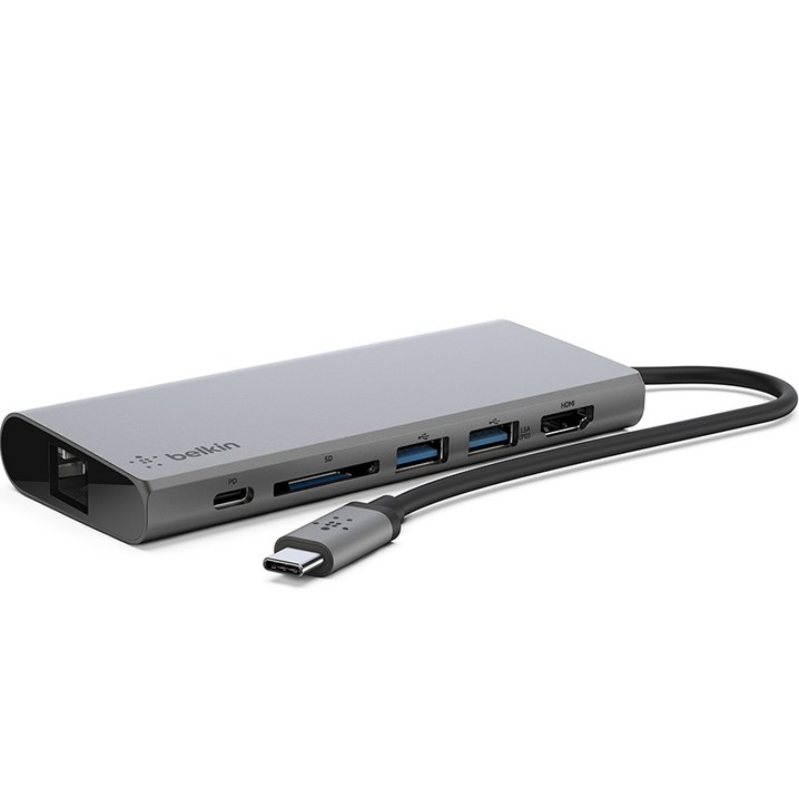 벨킨 USB C타입 노트북 멀티미디어 허브 F4U092btSGY, 혼합색상 벨킨 USB C타입 노트북 멀티미디어 허브 F4U092btSGY, 혼합색상