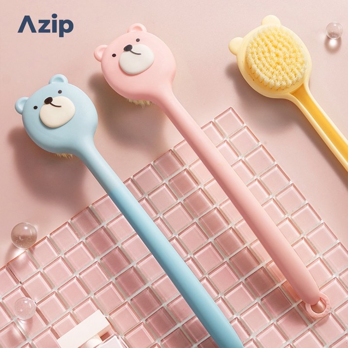Azip 에이집 스킨샤워 바디브러쉬, 핑크, 1개
