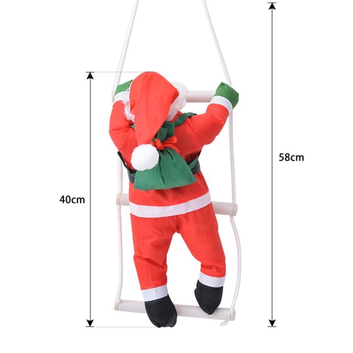 등산 로프 사다리 산타 클로스 크리스마스 펜던트, 40/60CM, 걸이형 인형 나무 장식, 야외 가정 - 쇼핑뉴스