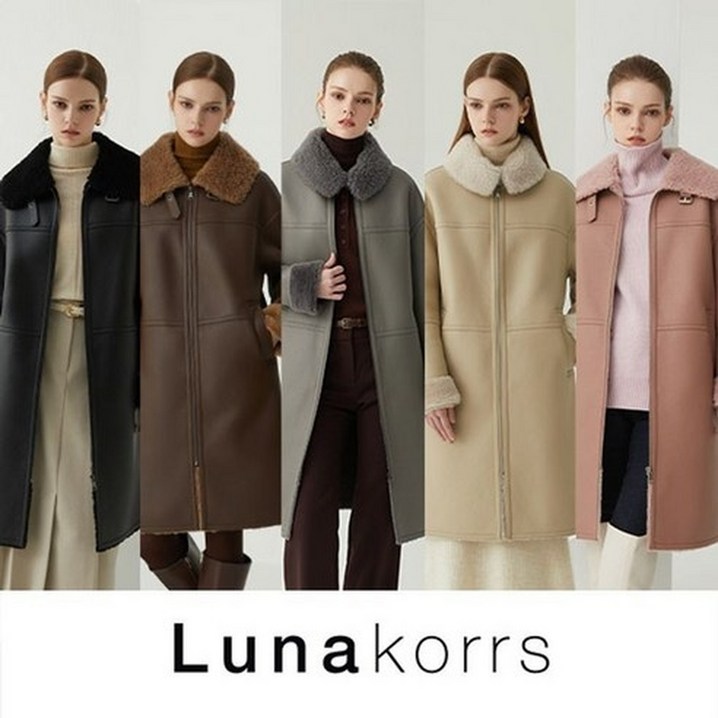 루나코어스 호주산 양모 무스탕 롱코트 35583899