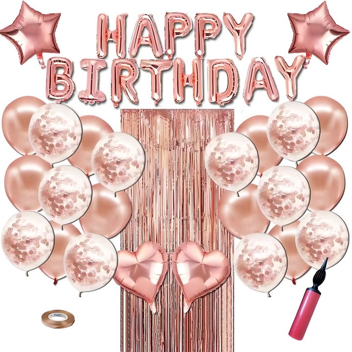 뷰라뷰 생일 파티 풍선  손펌프  풍선테이프 세트