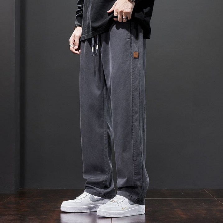 비비디아 봄 여름 신상 남성 캐주얼 와이드 밴딩 팬츠 빅사이즈 통바지 5507