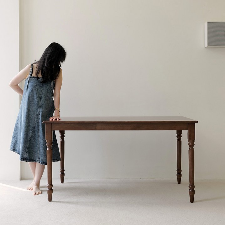 코콜라 월넛 천연 원목 직사각형 식탁 테이블 3size