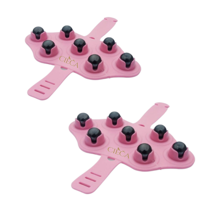 씨에카 마사지 볼 안마 롤러 림프 붓기 전신마사지용품, 핑크, 2개