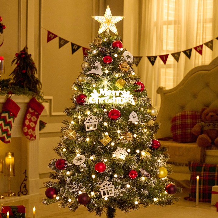 크리스마스트리 트리 탑별 장식 LED 전구 풀세트