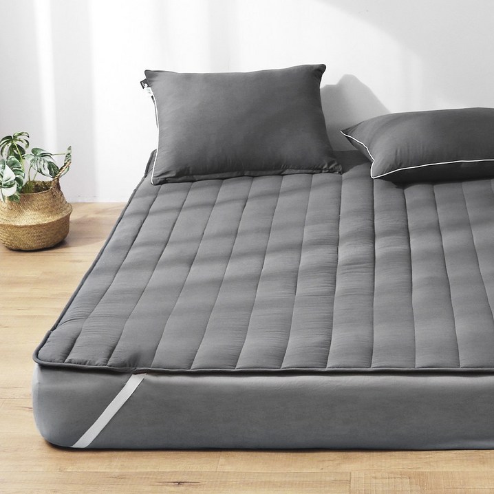 루아베 워싱 누빔 침대패드 고정밴드형