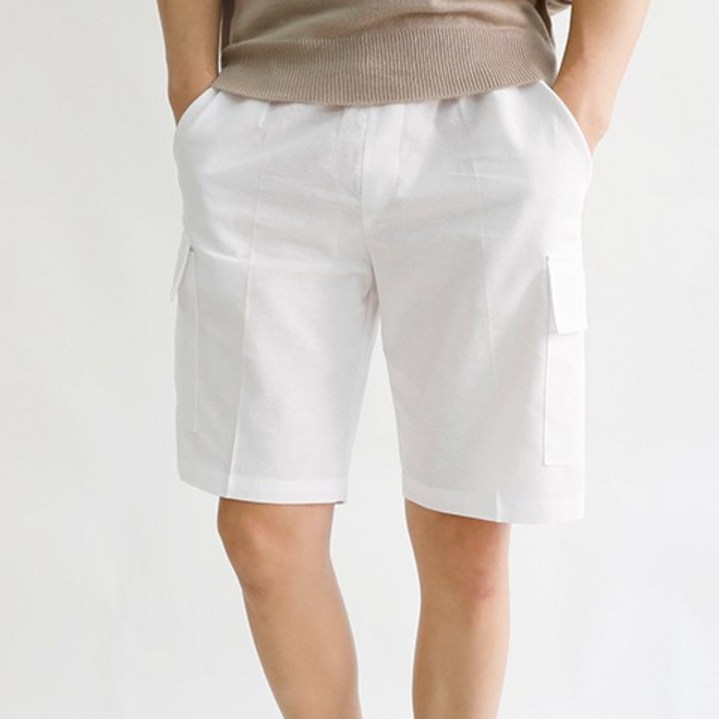 해리슨 남성용 통기성 워싱 카고 린넨 반바지 DBS1248