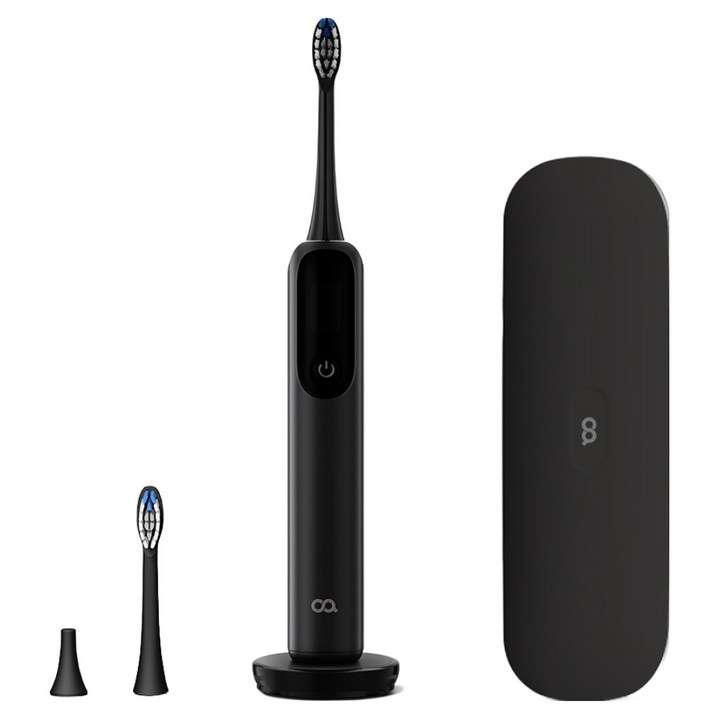 오아 클린이스윙 좌우 회전 LCD 음파 전동 칫솔, OETB-007BK, 블랙, 1개