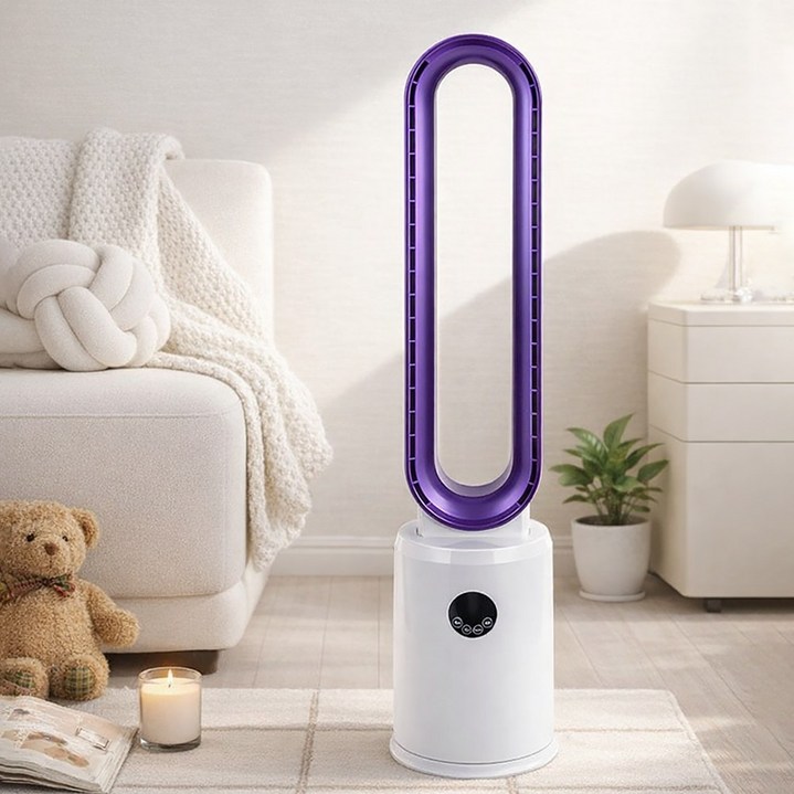 날개없는 타워형 선풍기 12단 저소음 리모콘형 냉풍 냉방, 날개없는 선풍기 12단