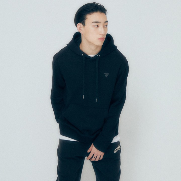 게스 에센셜 로고 오버핏 후디 NN4K1511