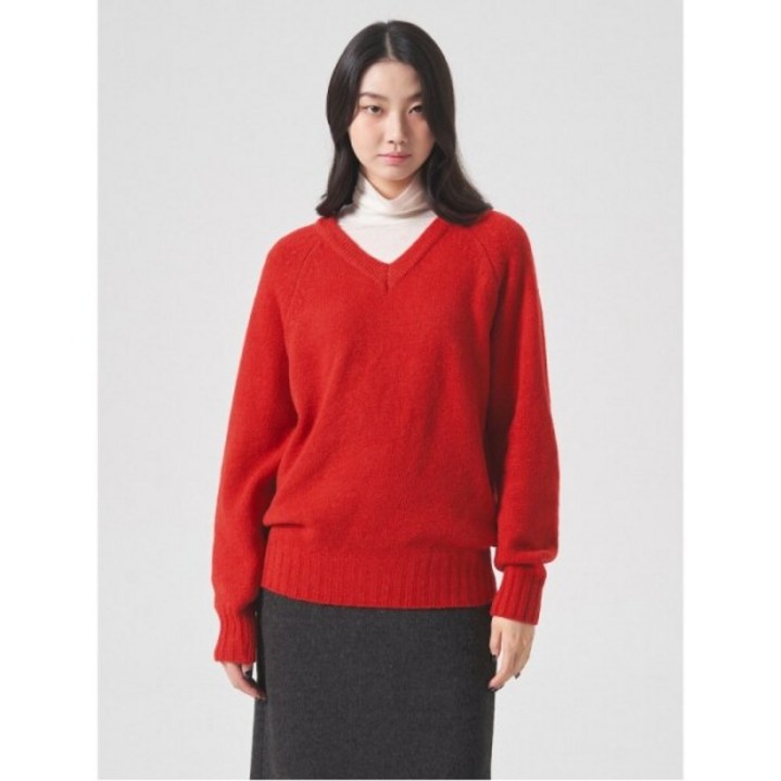 [에잇세컨즈] 브이넥 니트 풀오버 레드 (354Y51MBZ6)