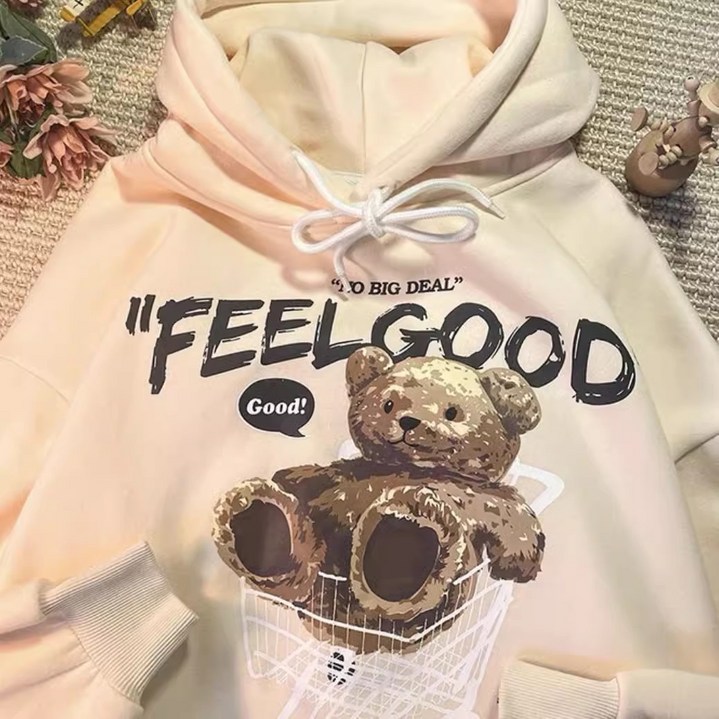 스타일닥터 가을 겨울 맨투맨 루즈핏 귀여운 기모 도톰 커플 곰돌이 후드티