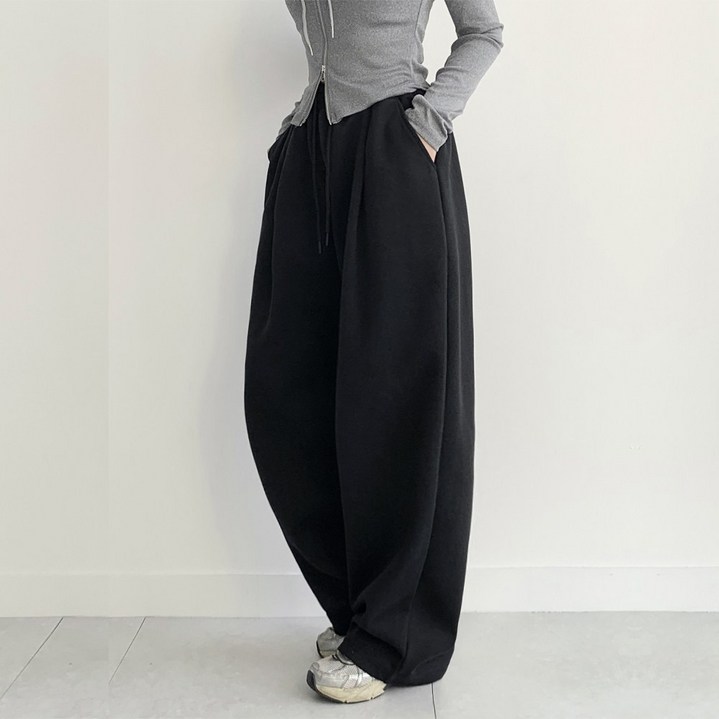 FITOJIM 여성 원턱 와이드 벌룬 팬츠 츄리닝 트레이닝 바지