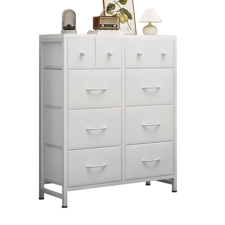 소웰홈 패브릭 4단10문 옷 수납장, 10단, 화이트