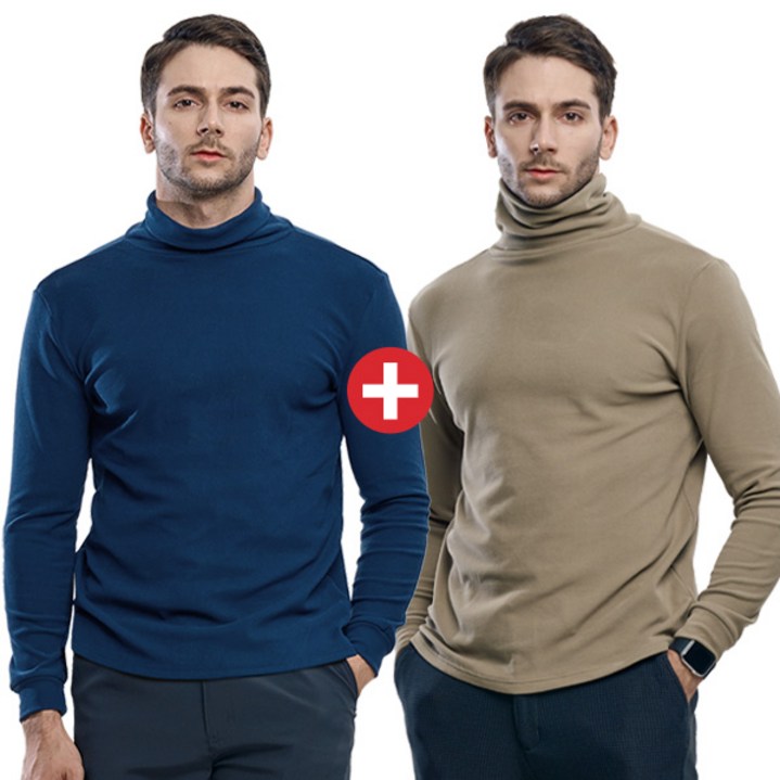 이지바이 11 남성 겨울 기모 플리스 하이넥 목폴라 티셔츠핫워머 답답하지 않은 기모 원단 빅사이즈 스판 터틀넥 티셔츠