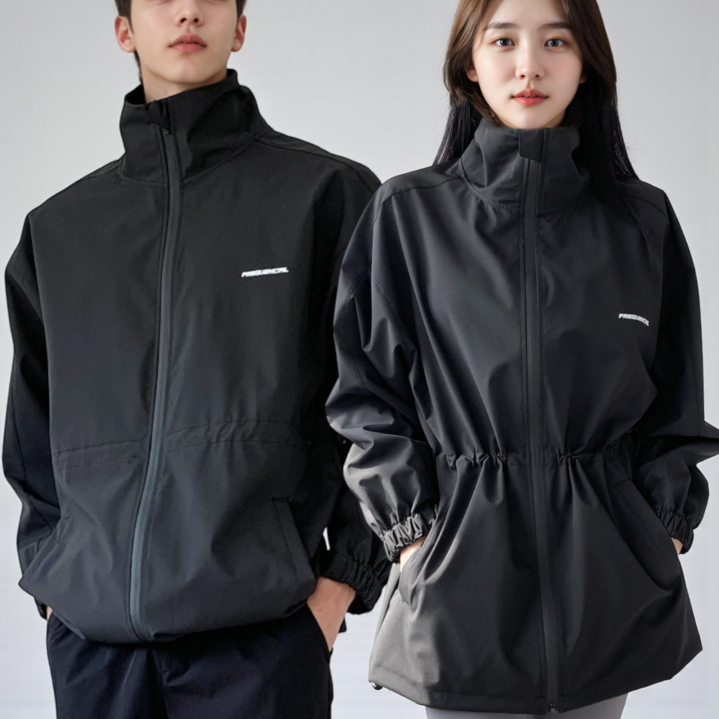 에이프릴랩스 오버핏 힙커버 다이어트 땀복 집업 자켓 바람막이