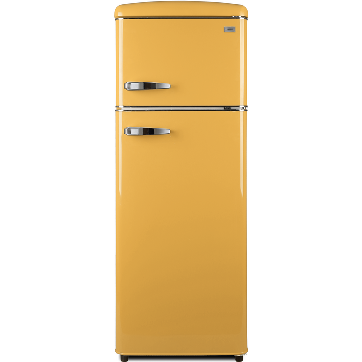 냉장고800리터 하이얼 레트로 스타일 일반 소형 냉장고 206L 방문설치, 옐로우, HRT210MDY