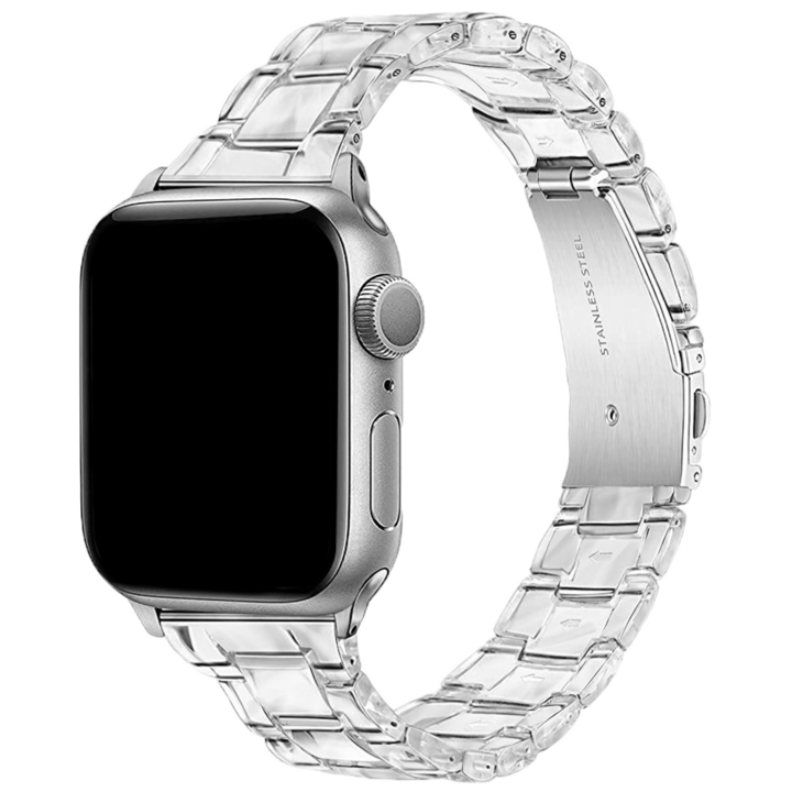 모할랩 애플워치 슬림 투명 아크릴 밴드 스트랩 42  44  45  46  49mm, 01 투명, 1개