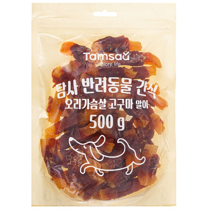 탐사 반려동물 간식 오리가슴살 고구마 말이, 500g, 1개 탐사 반려동물 간식 오리가슴살 고구마 말이, 500g, 1개