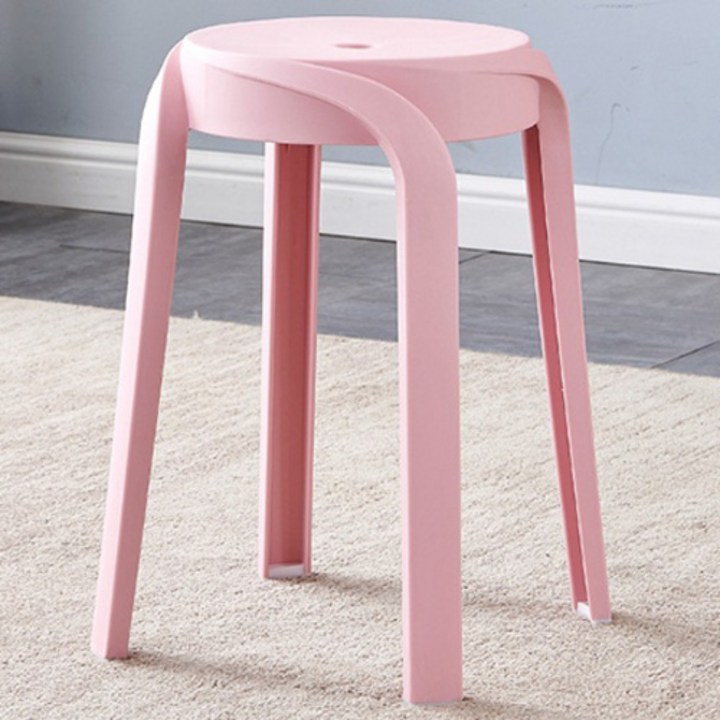 밝음 원형 스툴 의자, 핑크