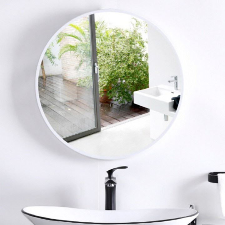 벽걸이거울 무타공마켓 무타공 모던 원형 거울 50cm, 화이트