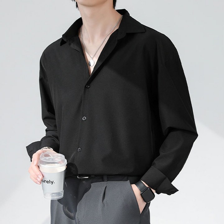 남성용 사계절 데일리 긴팔 루즈핏 셔츠 TCU001