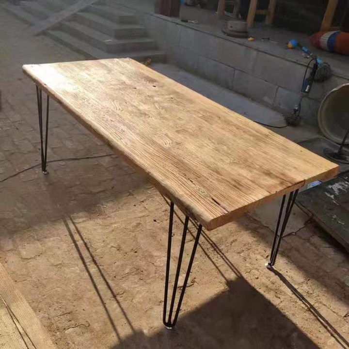 고재테이블 고재 테이블 느릅나무 고제 거실 업소용 사각 가구 카페 식탁 상판 나무 우드 원목, 철 프레임 2호 160*60*75높이