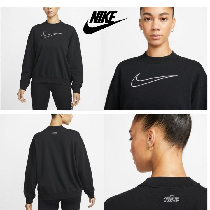 나이키 드라이 핏 겟 핏 여성 맨투맨 그래픽 블랙 국내매장판 AS가능