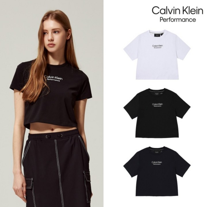 캘빈클라인 퍼포먼스 크롭 반팔 티셔츠 여성 3컬러 택1
