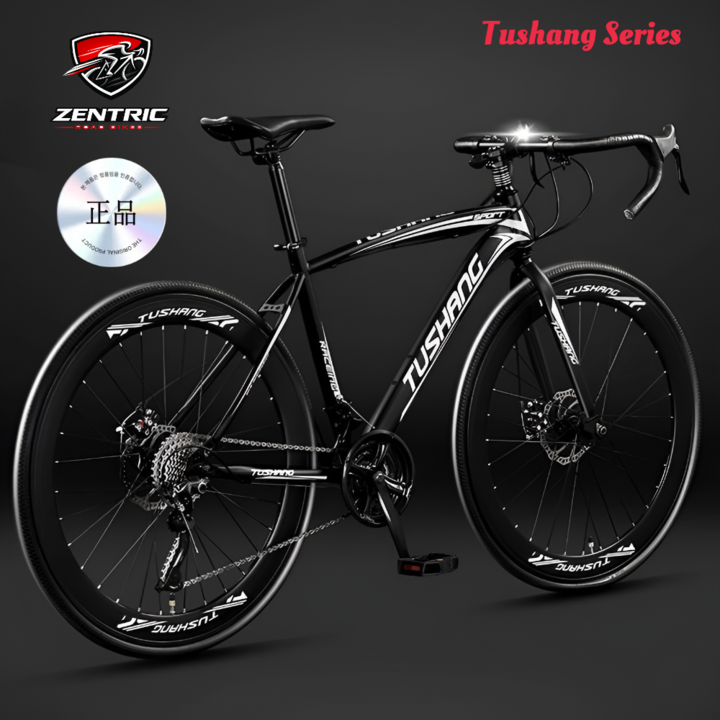 젠트릭 투생 700C 로드자전거 27단 다이내믹 가벼운 입문용 편안한 라이딩, 1개, 174cm, 1. ZE-카본 블랙