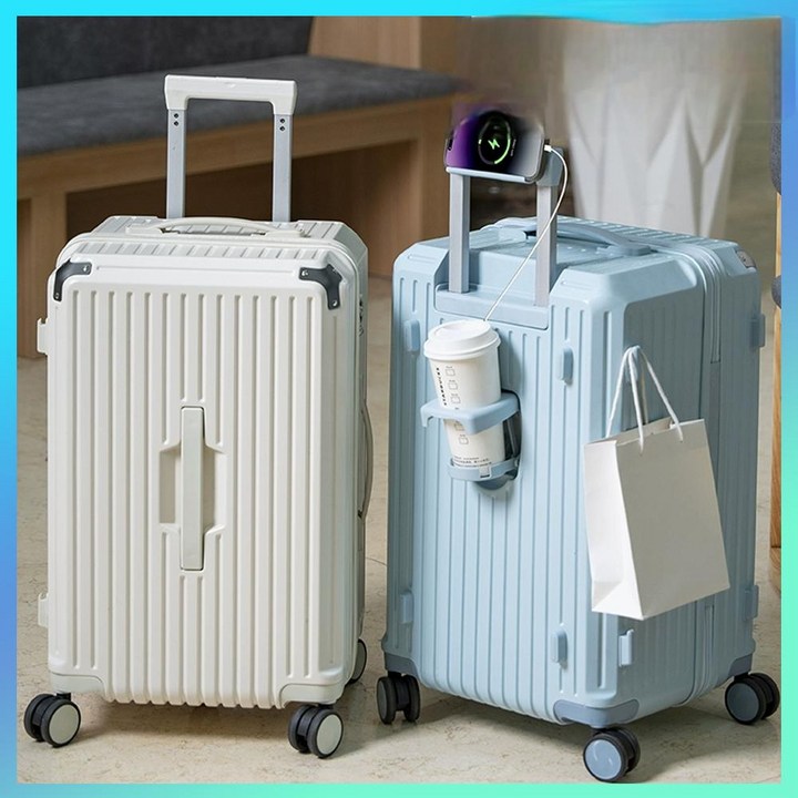 3년AS 대형 캐리어 하드 저소음 360도 회전 USB 충전포트 컵홀더 대용량 트렁크 오륜 캐리어 플러스 캐리어