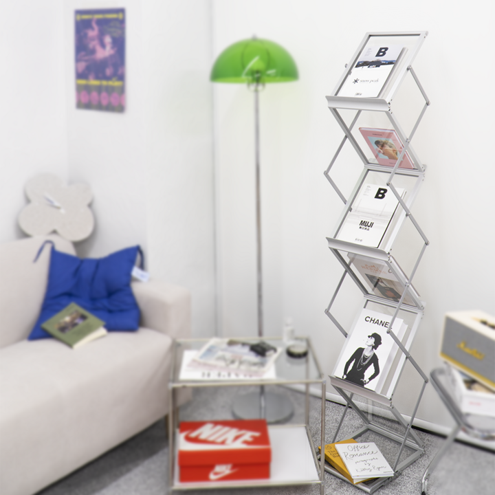 헤이루미 미드센츄리모던 접이식 매거진랙 모듈 북선반 스탠드 인테리어 잡지꽂이