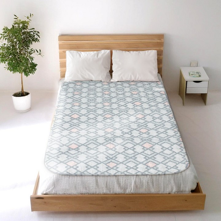 일월 워셔블 카본 온열 전기매트 체크 그레이