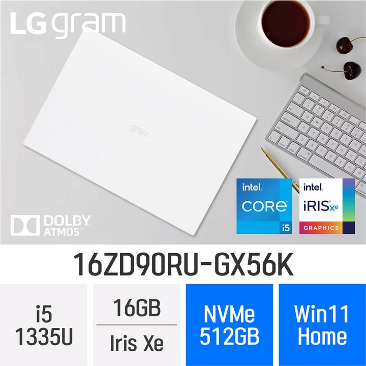 당일출고새학기시즌 LG전자 2023 그램16 13세대 16ZD90RUGX56K  최신형 업무용 노트북 파우치무선마우스 증정, 16ZD90RUGX56K, WIN11 Home, 16GB, 512GB, 코어i5, W