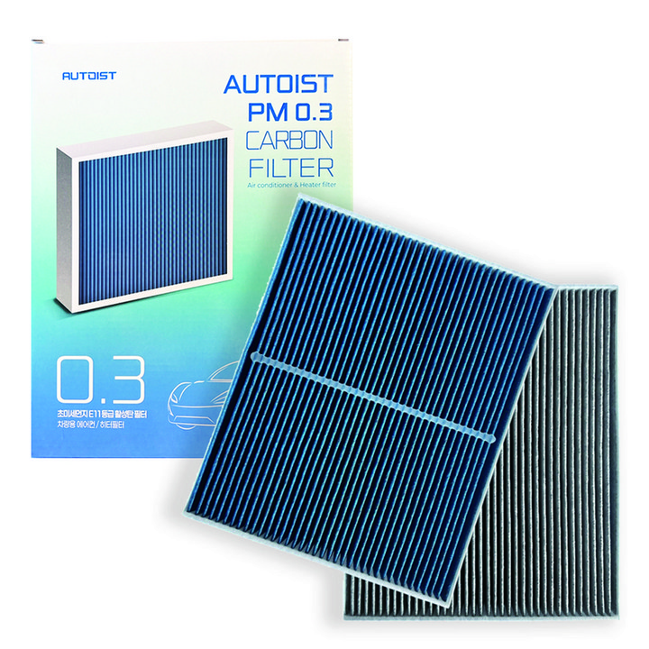 오토이스트 PM0.3 YF쏘나타 맥스크루즈 아슬란 그랜저HG K7 싼타페DM 싼타페더프라임 올뉴카니발 더뉴카니발 활성탄 에어컨필터, 6개, H18
