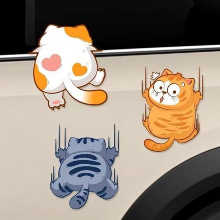 고양이 자동차흠집스티커 스크래치 기스 차긁힘 캠핑카 레이 캐스퍼꾸미기 오토바이