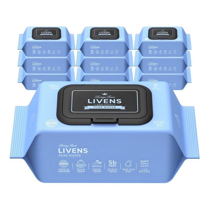 리벤스 퓨어워터 아기물티슈 엠보싱 캡형