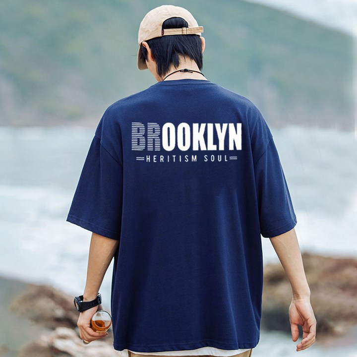 오버핏 반팔티 M5XL 남자 여자 빅사이즈 5부 반팔 티셔츠 브루클린 오버핏 반팔티 M5XL 남자 여자 빅사이즈 5부 반팔 티셔츠 브루클린