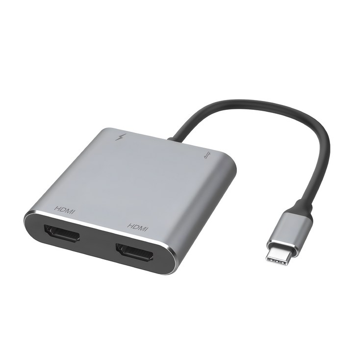 뉴비아 4in1 듀얼 Type C HDMI 멀티 USB 허브 분배기 그레이 뉴비아 4in1 듀얼 Type C HDMI 멀티 USB 허브 분배기 그레이
