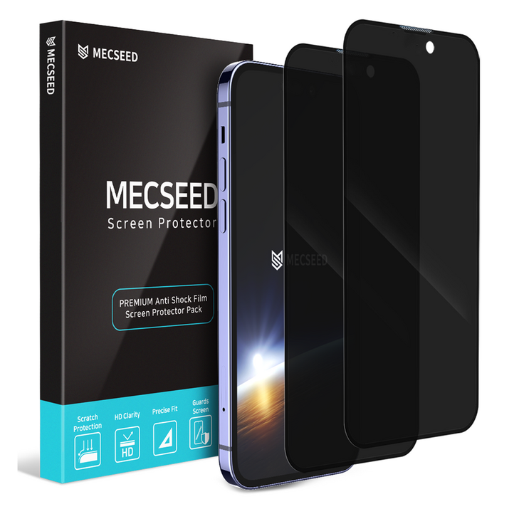 MECSEED 6DX 쉴드마스터 사생활 프라이버시 풀커버 강화유리 휴대폰 액정보호필름, 2개