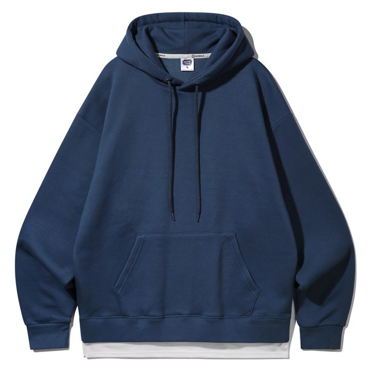 앨빈클로 남녀공용 더블코튼 레이어드 오버핏 후드티 AVH885